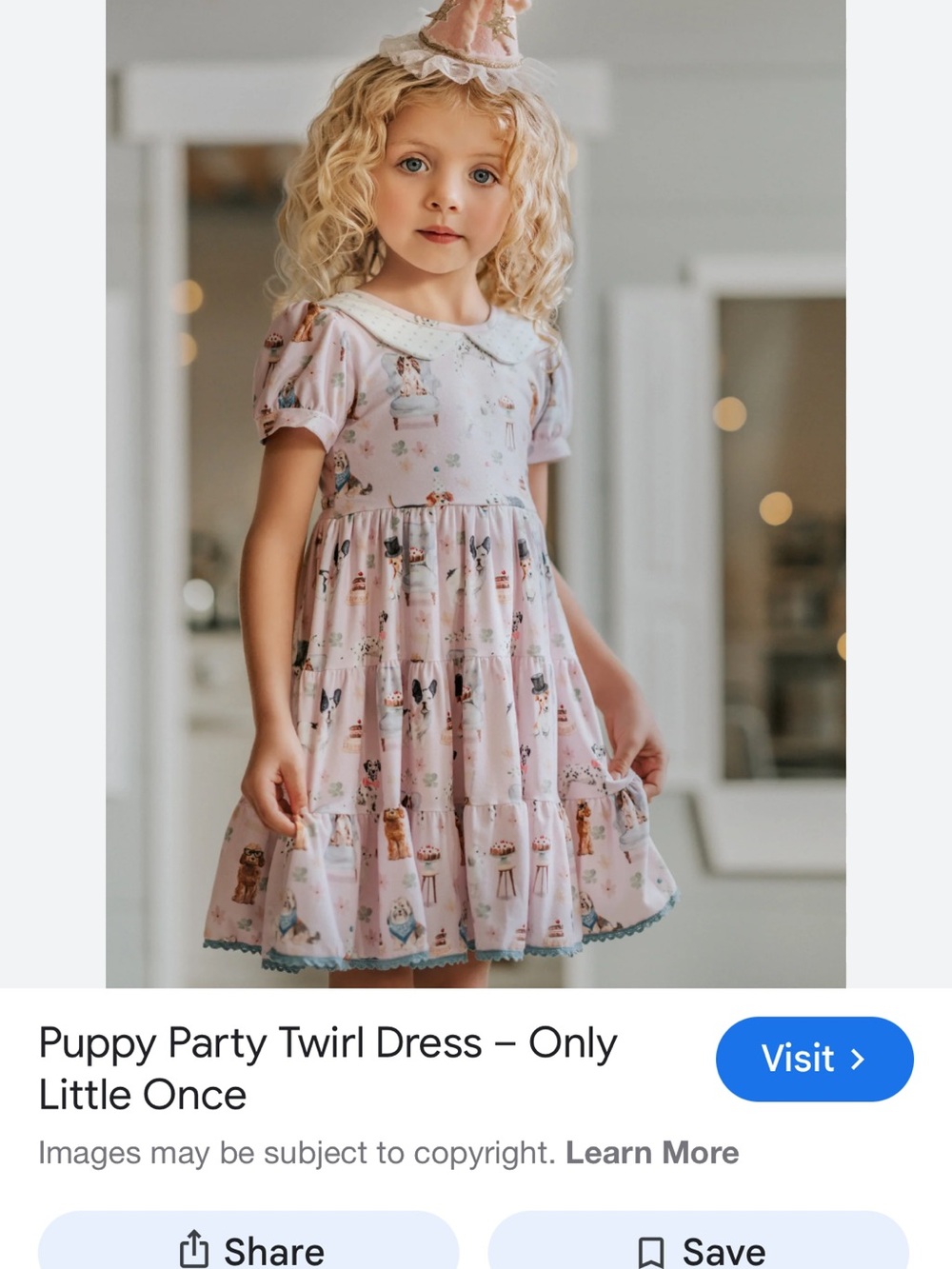 Only Little Once Pink Puppy Party Twirl Dress